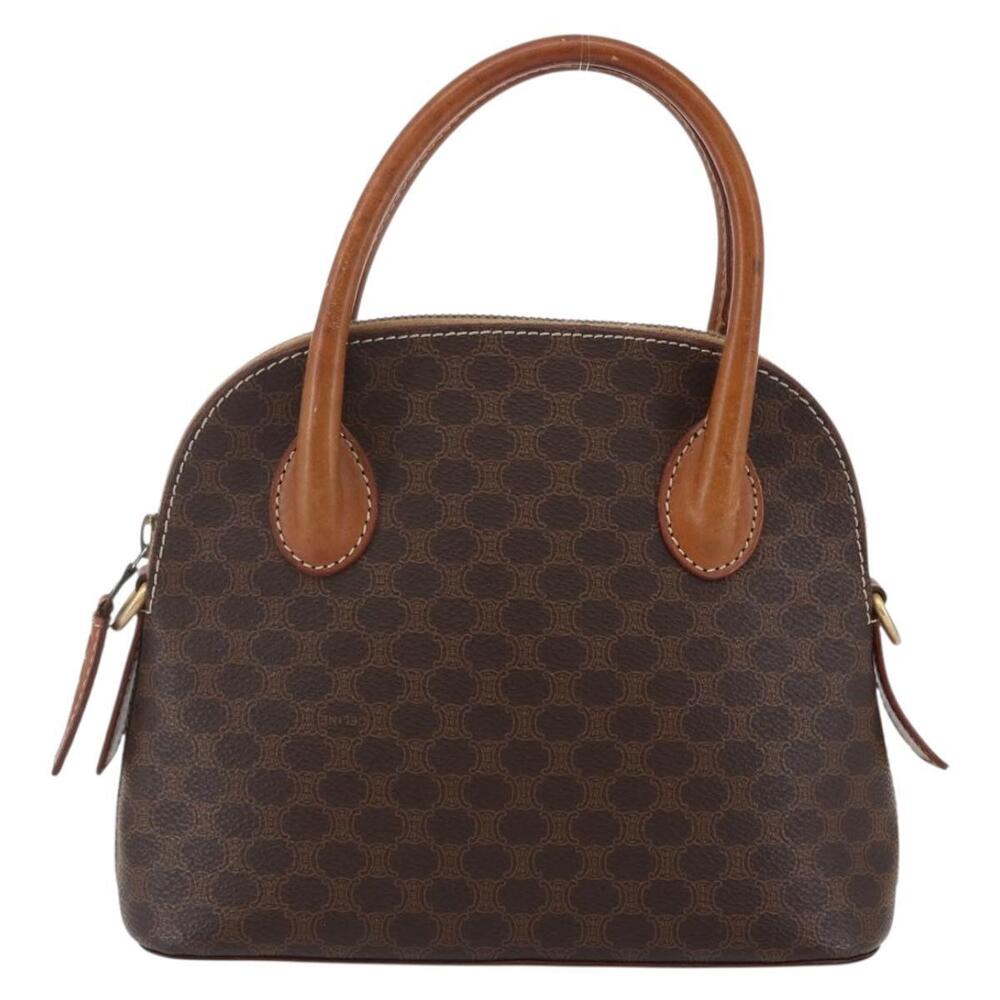 CELINE Macadam Canvas Hand Bag PVC Leather Brown Auth ki6076 - Picture 13 of 16
